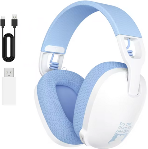 Ігрові навушники ONIKUMA B2 White Blue, Bluetooth / 2.4 ГГц 9261 фото