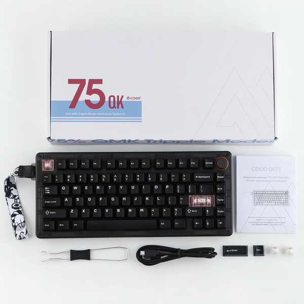 Клавіатура CIDOO QK75 Black 6464 фото