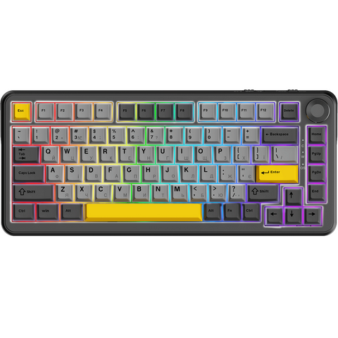 Механічна клавіатура AK820 Max Plus Grey, Hot Swap, RGB, Bluetooth / 2.4 ГГц / USB, UKR/ENG 8852 фото