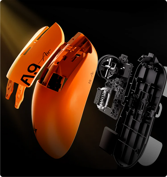 Бездротова миша ATK Dragonfly A9 Air Sunset Orange, сенсор PAW3950Ultra, 42000 DPI, 8000 Гц, Bluetooth / 2.4 ГГц / USB 5717 фото