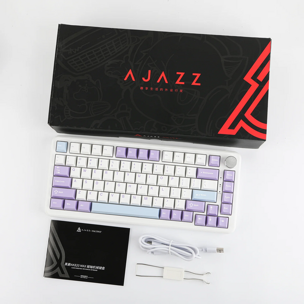 Клавіатура магнітна Ajazz AK820 Max HE White Purple 5811 фото