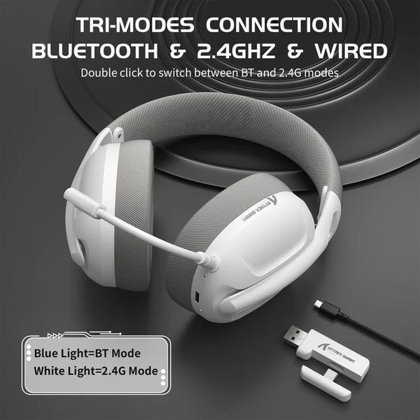 Навушники Attack Shark L80 White 8012 фото