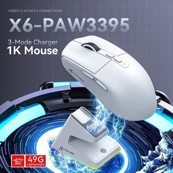 Миша Attack Shark X6 White 2811 фото