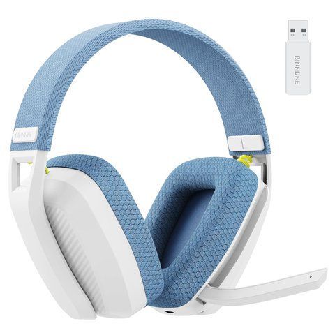 Ігрові навушники BINNUNE BW06 White Blue, Bluetooth / 2.4 ГГц 5061 фото