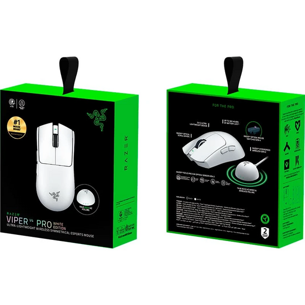 Бездротова миша RAZER Viper V4 PRO Wireless White (RZ01-05630200-R3G1), сенсор Focus Pro 50K Gen-3, 50000 DPI, 8000 Гц, Bluetooth / 2.4 ГГц / USB 7916 фото
