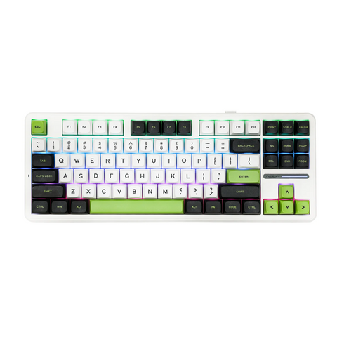 Клавіатура AULA F87 PRO White Green 3211 фото