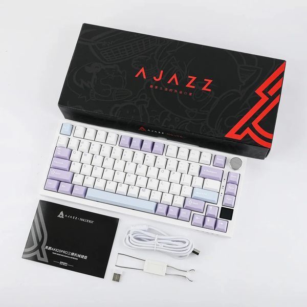 Клавіатура Ajazz AK820 Pro White Purple 1841 фото