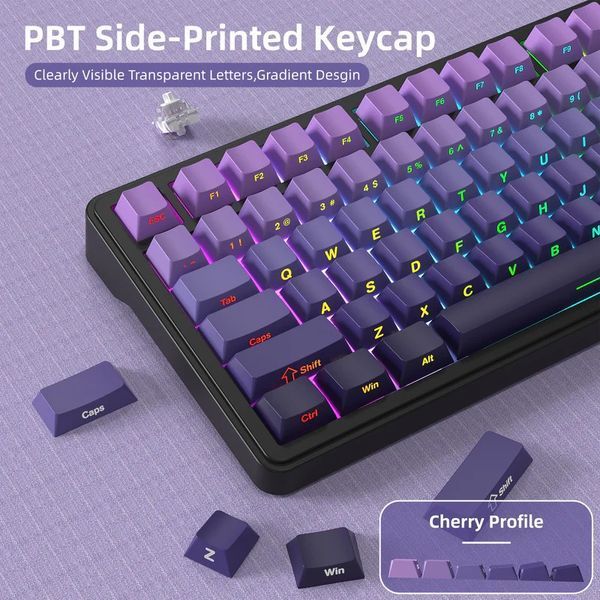 Клавіатура Attack Shark X85 Gradient Violet 1421 фото