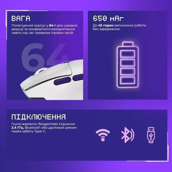 Миша Proove Gaming Rate Special Edition Black Purple 63749 фото