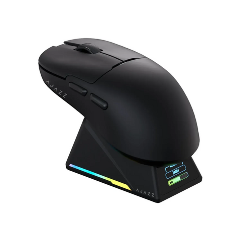 Бездротова миша Ajazz AJ159 APEX Black, з док-станцією, сенсор PAW3950, 42000 DPI, 8000 Гц, Bluetooth / 2.4 ГГц / USB  5112 фото