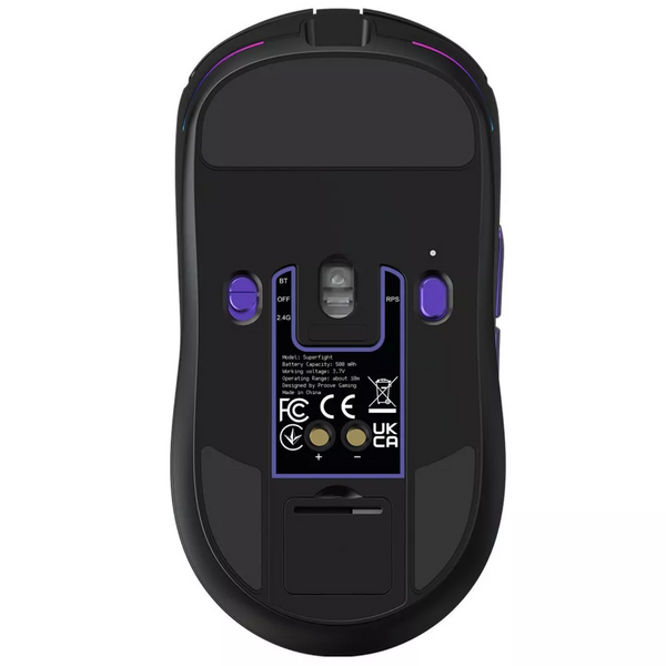 Бездротова миша Proove Gaming Superfight Wireless Black Purple, з док-станцією, сенсор PAW3311, 22000 DPI, 1000 Гц, Bluetooth / 2.4 ГГц / USB 68583 фото