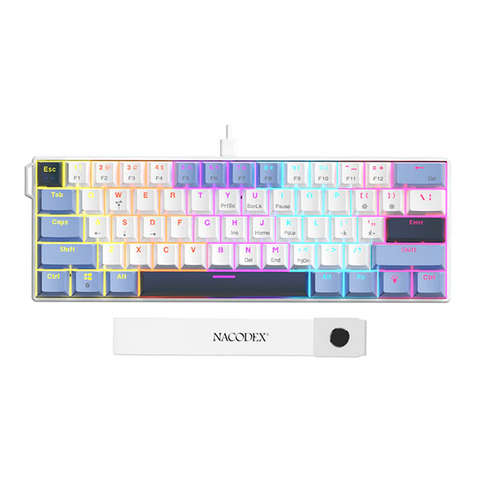 Механічна клавіатура Ajazz x Nacodex NK61 White Purple, Hot Swap, RGB, Дротове підключення 8911 фото