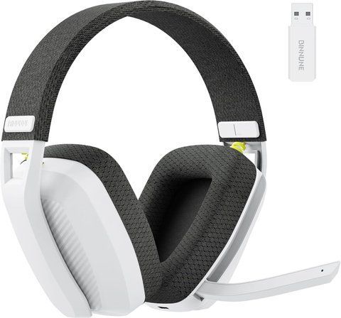 Ігрові навушники BINNUNE BW06 White Grey, Bluetooth / 2.4 ГГц 5061 фото