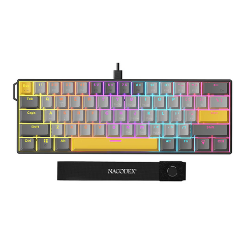 Механічна клавіатура Ajazz x Nacodex NK61 Grey, Hot Swap, RGB, Дротове підключення 8912 фото