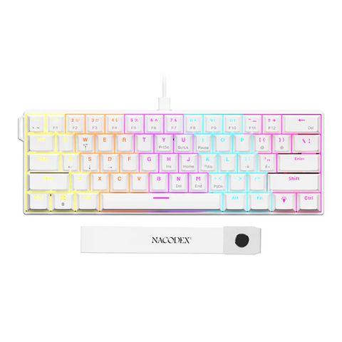 Механічна клавіатура Ajazz x Nacodex NK61 White, Hot Swap, RGB, Дротове підключення 8913 фото