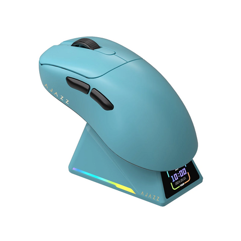Бездротова миша Ajazz AJ179 APEX Blue, з док-станцією, сенсор PAW3950, 42000 DPI, 8000 Гц, Bluetooth / 2.4 ГГц / USB 5103 фото