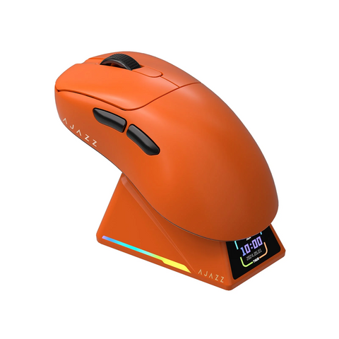 Бездротова миша Ajazz AJ179 APEX Orange, з док-станцією, сенсор PAW3950, 42000 DPI, 8000 Гц, Bluetooth / 2.4 ГГц / USB 5104 фото