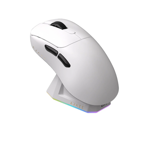 Бездротова миша Ajazz AJ179 PRO White, з док-станцією, сенсор PAW3395, 26000 DPI, 8000 Гц, Bluetooth / 2.4 ГГц / USB 7617 фото